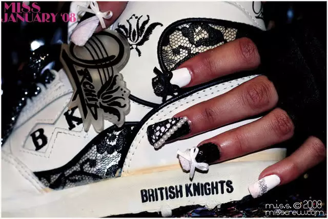 M.I.S.S. January 2008 - British Knights Black Orchid nail art
