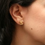 chanel double-c post earrings