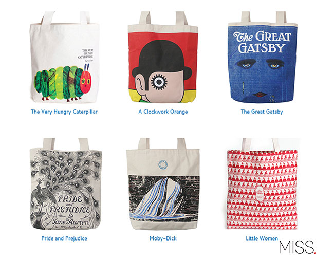 Out of Print tote bags